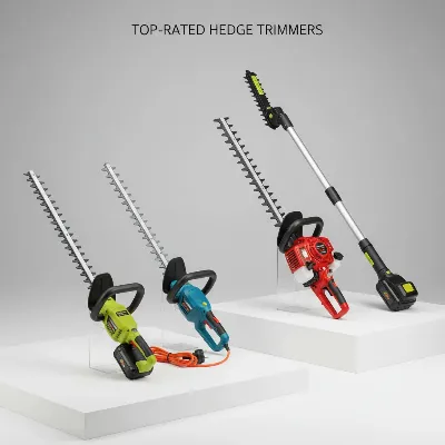 Variety of high-quality hedge trimmers displayed for optimal selection